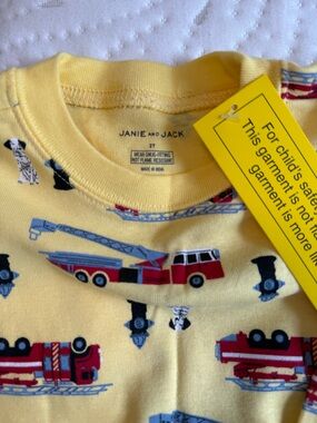 Janie and Jack Firetruck Pajama Set